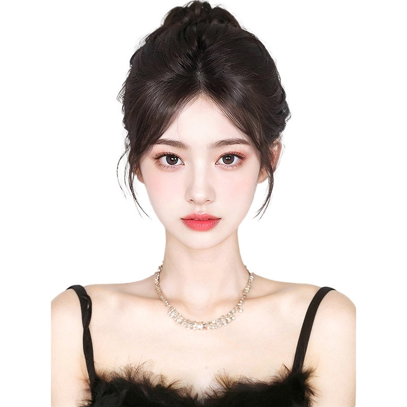 胎毛刘海假发女片头顶蓬松真发自然前额鬓角补发无痕发际线假发贴