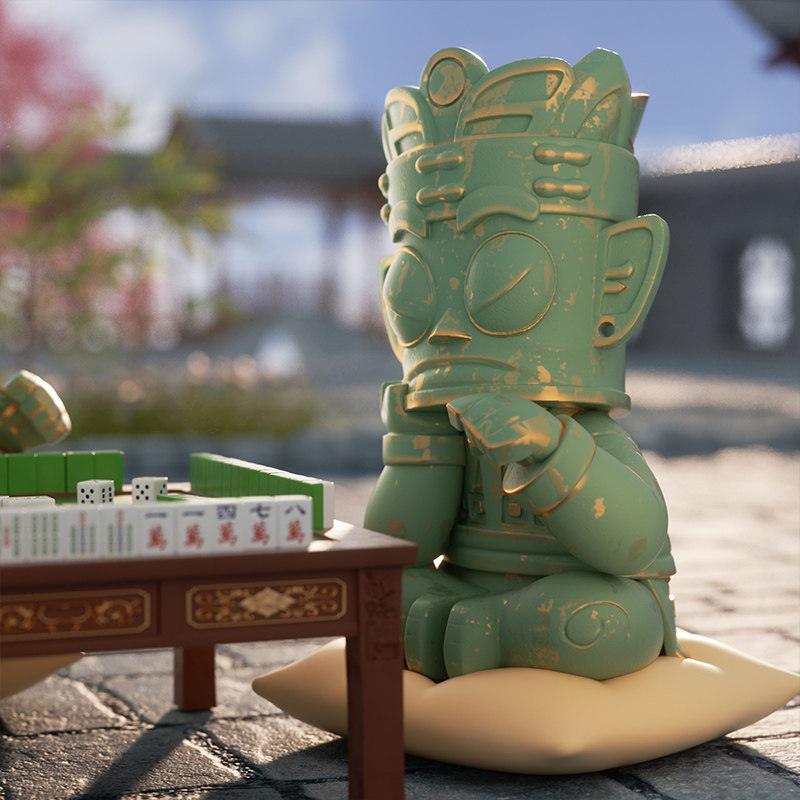 三星堆博物馆川蜀小堆麻将版文创桌面摆件创意生日礼物送男生礼盒
