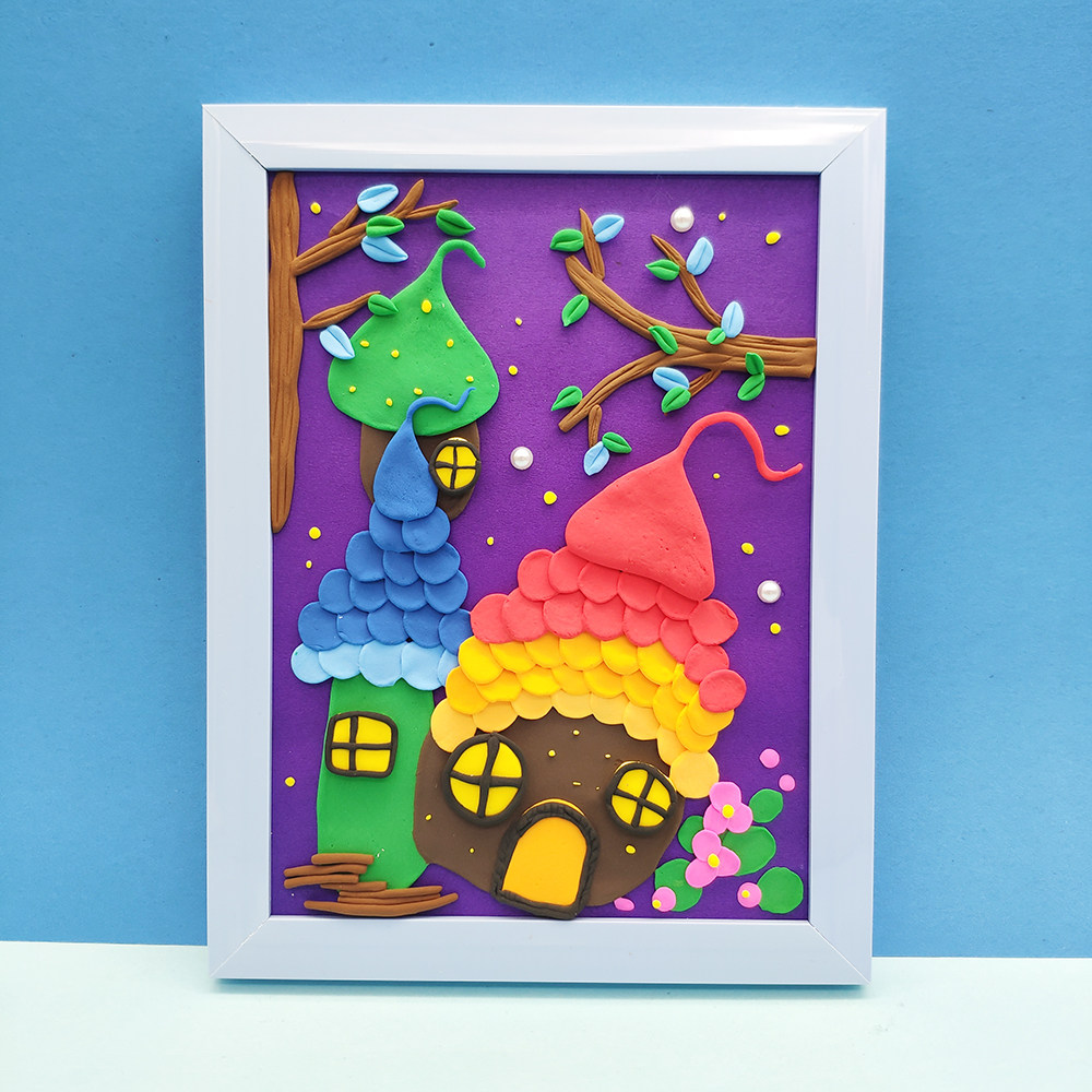 超轻粘土相框材料包幼儿园创意美术手工diy彩泥立体画亲子活动