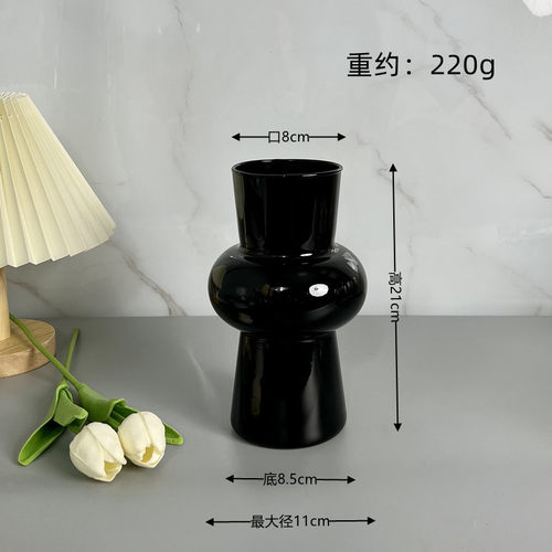 花瓶摆件客厅插花创意简约轻奢高级感玻璃插花水养干鲜花装饰摆件 - 图0