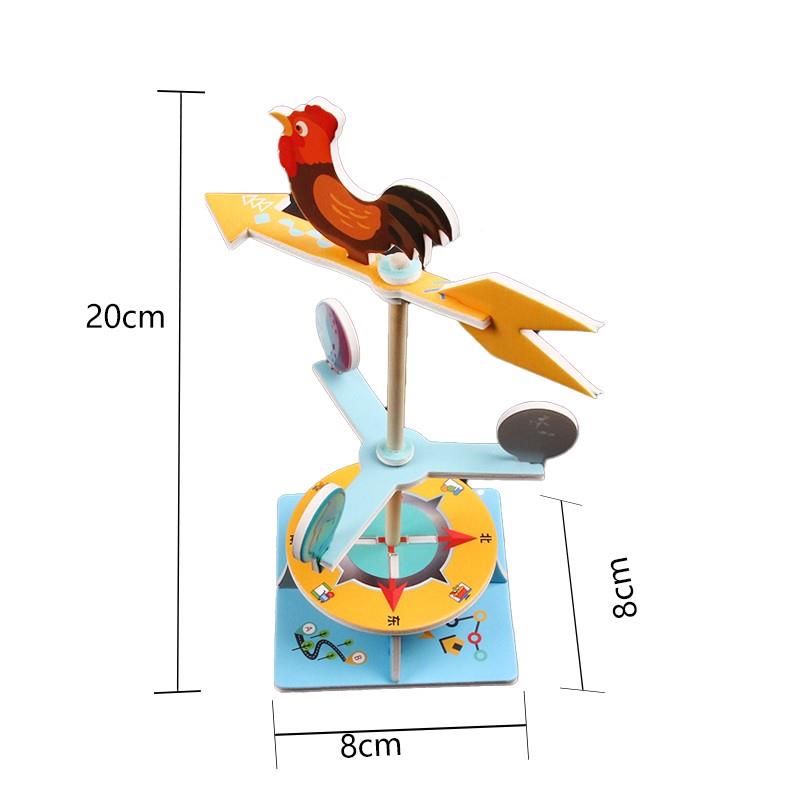 自制风向标测风仪风速仪小制作DIY科技科学实验手工拼装学生教具-图1