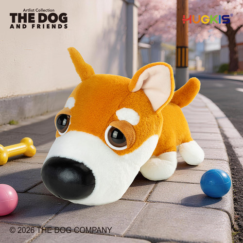 HUGKIS x THE DOG正版大头狗趴姿毛绒公仔可爱狗狗玩偶送生日礼物 - 图1