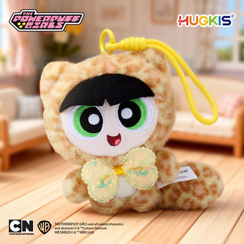 HUGKIS飞天小女警豹猫款毛绒挂件正版卡通包挂钥匙扣可爱公仔礼物 - 图3