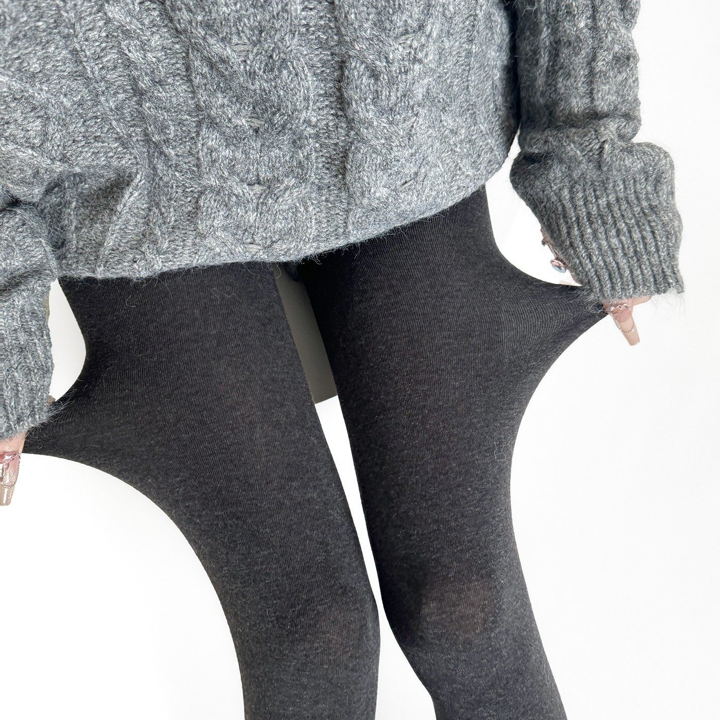 秋冬简约羊毛平板深灰色百搭显瘦打底裤不加绒连裤袜叠穿袜套袜裤,淘宝优惠券,粉丝福利购,淘宝优惠卷