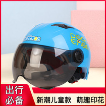 Children electric car Harley safety helmet Large boy male and female baby Summer cartoon Half helmet kid sunscreen safety helmet