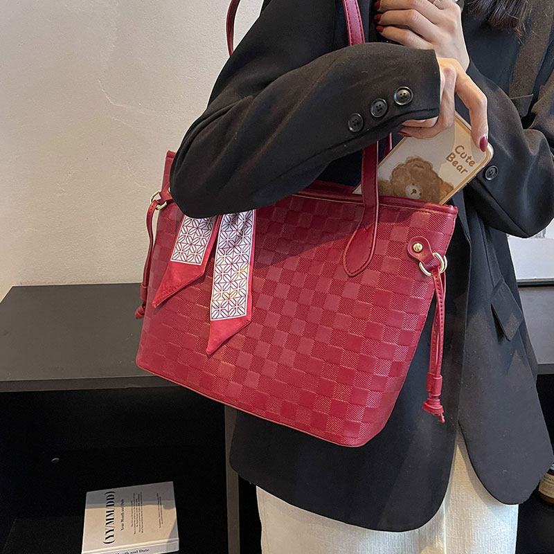 婚包大容量包包女新娘结婚红色手提包质感通勤时尚洋气单肩托特包