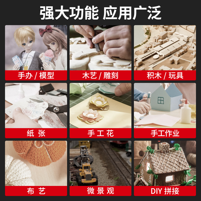 JUJU手工diy模型胶粘建筑小房屋模型手办折纸卡纸乐高积木儿童美术木干花小屋透明环保强力速干通用胶水9902 - 图3