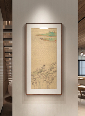 原创艺术家作品新中式玄关山水画