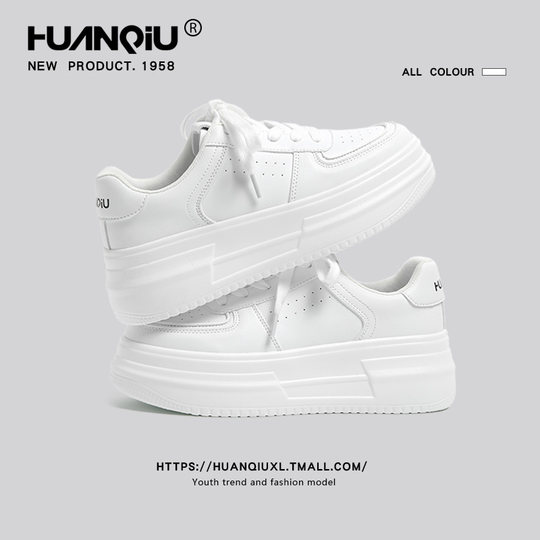 Global thick sole white shoes for women 2025 summer new style popular high-enhancing shoes this year's popular versatile casual shoes