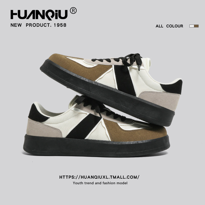 环球熊猫德训鞋男2025新款秋季复古鞋子男时尚厚底休闲百搭板鞋潮,淘宝优惠券,粉丝福利购,淘宝优惠卷