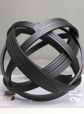 简约金属黑色线球摆件家居装饰品