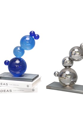 现代轻奢水晶气泡球家居饰品摆件