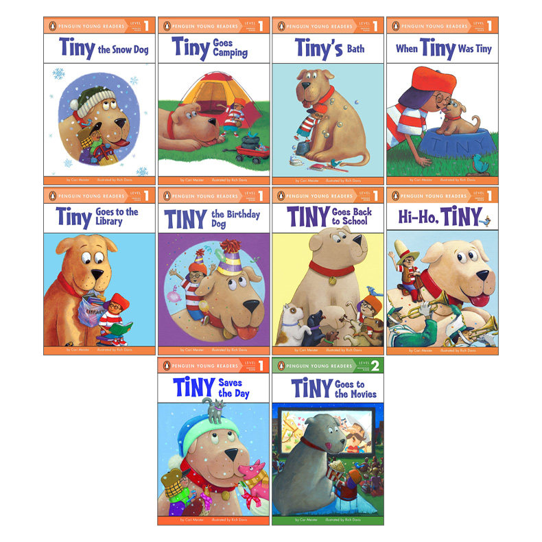 英文原版 Penguin Young Readers Tiny 企鹅青少分级阅读1、2级 泰尼系列10册 泰尼去图书馆/露营/看电影 英文版 进口英语原版书籍