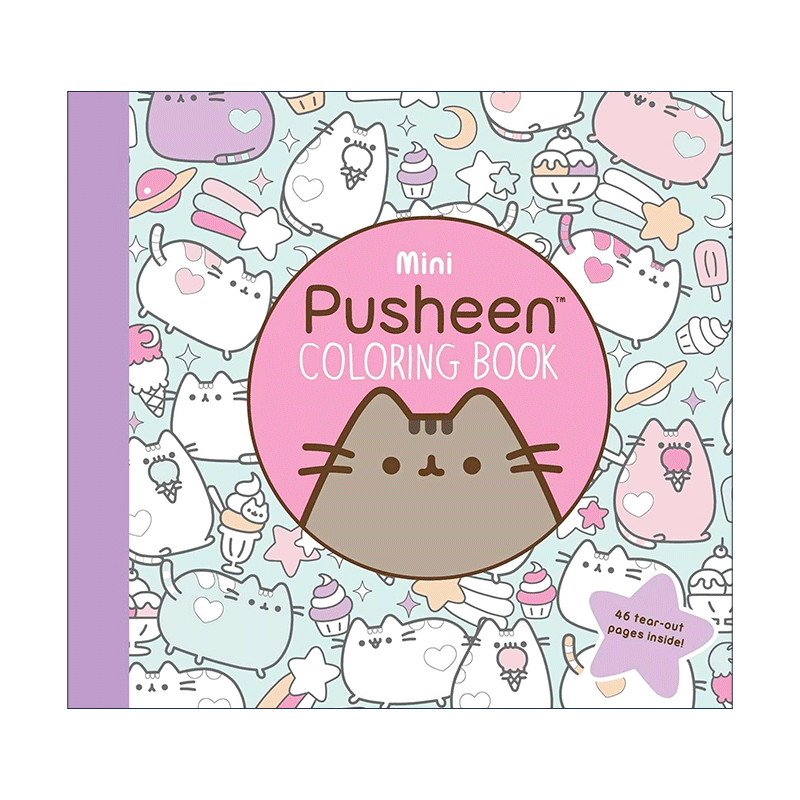 英文原版 Mini Pusheen Coloring Book 胖吉猫填色书 喵呜 来摸 英文版 进口英语原版书籍 - 图0