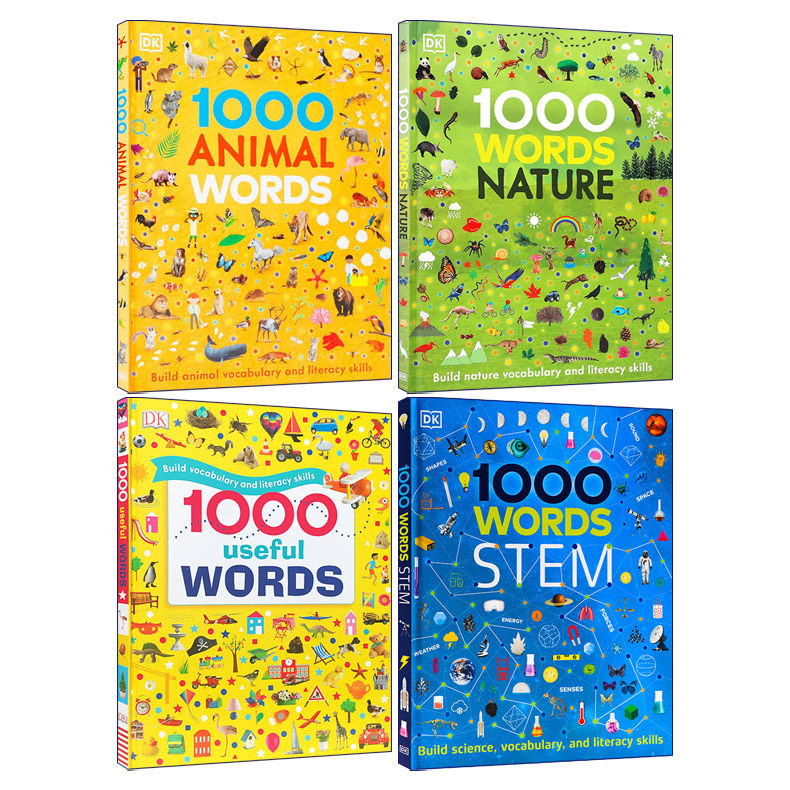 英文原版 1000 Words series 1000个词汇系列4册 儿童科普英语单词学习书 阅读写作技能提升 英文版 进口英语原版书籍