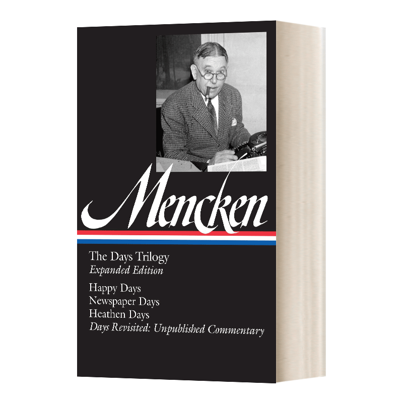 英文原版 H L.Mencken the Days Trilogy Expanded Edition门肯日子三部曲扩充版美国图书馆精装英文版进口英语原版书籍-图0