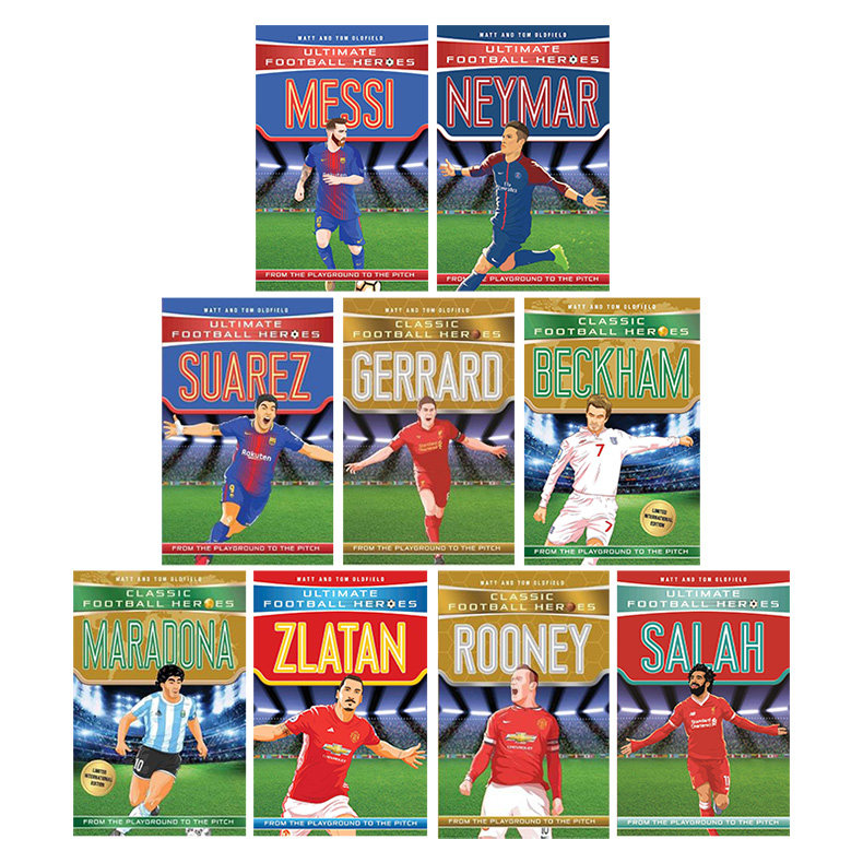 经典足球明星人物传记9册 英文原版 Classic Football Heroes Maradona 马拉多纳 梅西 内马尔 英文版儿童励志章节小说英语书