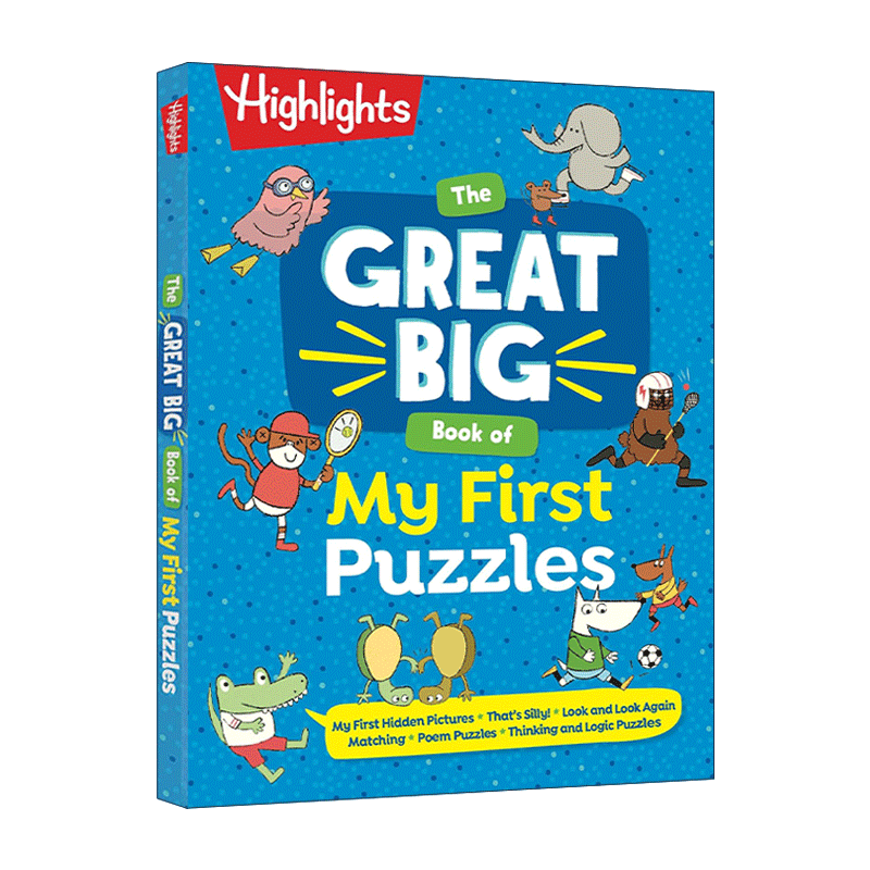 英文原版 The Great Big Book of My First Puzzles Highlights亮点我的第一本谜题书 拼图 找不同 儿童游戏活动书 进口英语书籍