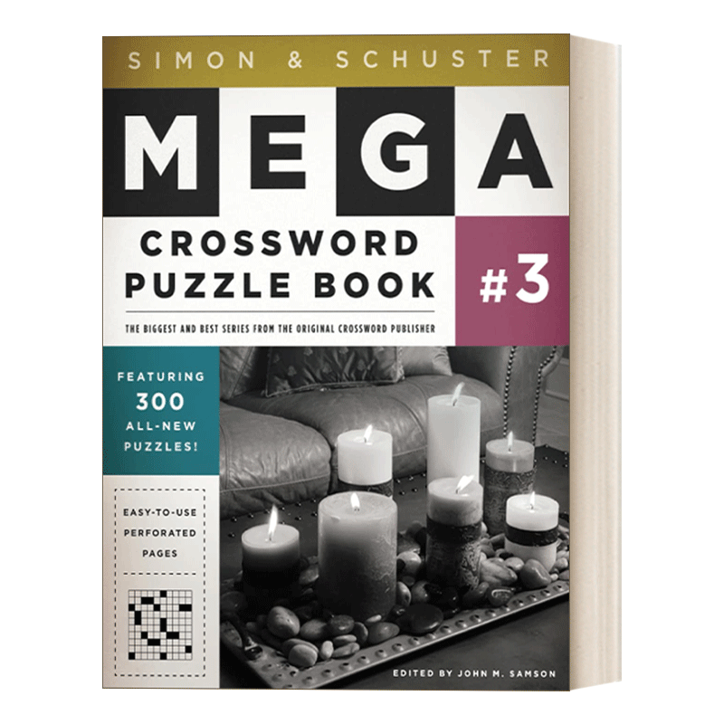 英文原版 Simon & Schuster Mega Crossword Puzzle Book #3 西蒙与舒斯特超级纵横字谜书3 英文版 进口英语原版书籍 - 图0