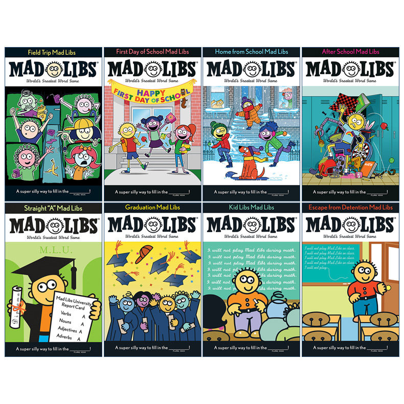 英文原版 Mad Libs-校园主题系列 8册 疯狂填词游戏 放学回家/放学后/毕业典礼/课堂逃跑/户外教学 英文版 进口英语原版书籍