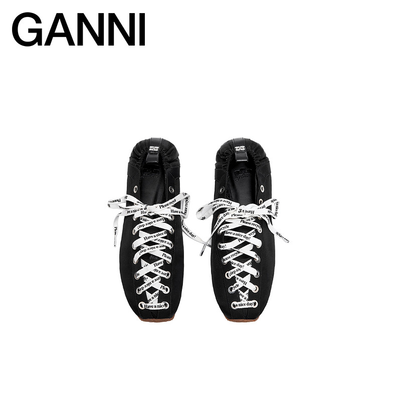 【秋冬新品】GANNI女鞋 复古系带运动芭蕾鞋休闲单鞋 B1040014099,淘宝优惠券,粉丝福利购,淘宝优惠卷