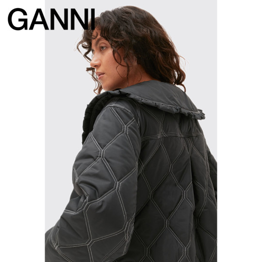 GANNI Women's Classic Baby Doll Collar Quilted Jacket F7630252