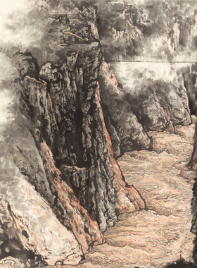 关山月 龙羊峡全图 书画山水国画真迹高清微喷仿古画芯装裱装饰画