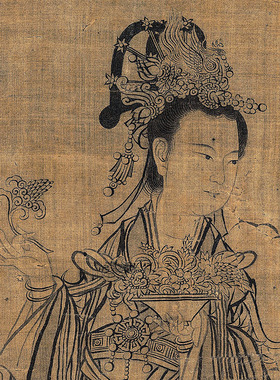李公麟 维摩居士像立轴人物画装饰画客厅玄关挂画临摹画稿