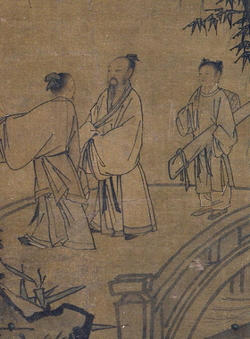 南宋马远山楼来凤图国画山水人