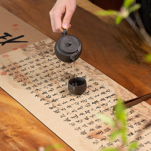 中式禅意茶席桌旗茶道专用茶桌垫布小茶台硅藻泥桌布茶杯沥水垫 - 图0