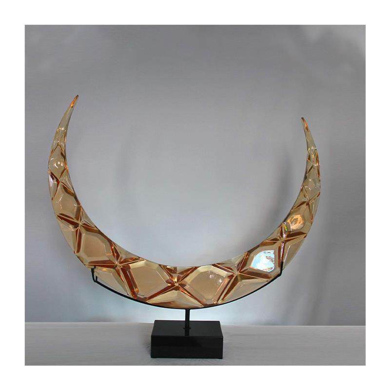 仿琉璃雕塑抽象家居装饰艺术品新型花纹交叉时尚桌面摆件透明雕塑,淘宝优惠券,粉丝福利购,淘宝优惠卷