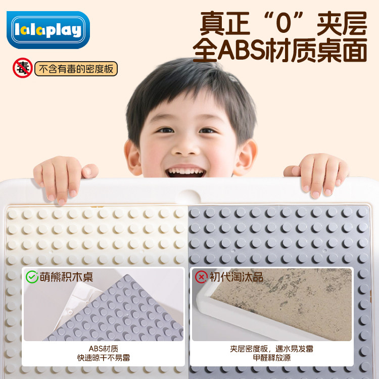 儿童积木桌子多功能玩具桌益智拼装大颗粒新款游戏桌3到6岁男女孩,淘宝优惠券,粉丝福利购,淘宝优惠卷