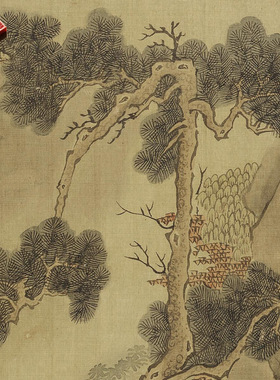 南宋李唐松荫休憩图名家国画真迹
