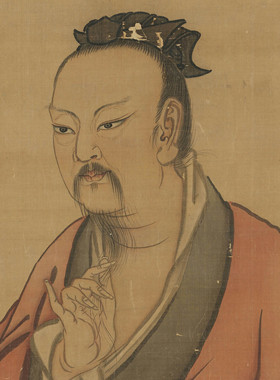 1:1宋代 帝尧立像国画上古人物画装饰画挂画高清喷绘复制临摹范本