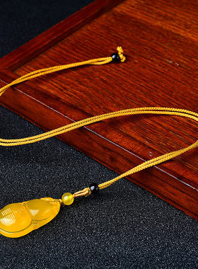 天然黄玉髓葫芦戊土己土能量牌五行卦挂件属土补土吊坠缺土钥匙扣