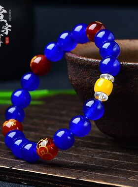 生肖三合蛇鸡牛巳酉丑海蓝色手串