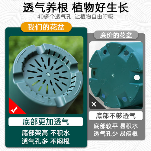 矮胖加仑花盆塑料树脂透气绿萝盆栽加厚新款三代青山控根花盆家用 - 图0