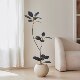 High-end light luxury simulated green plant black diamond rubber tree