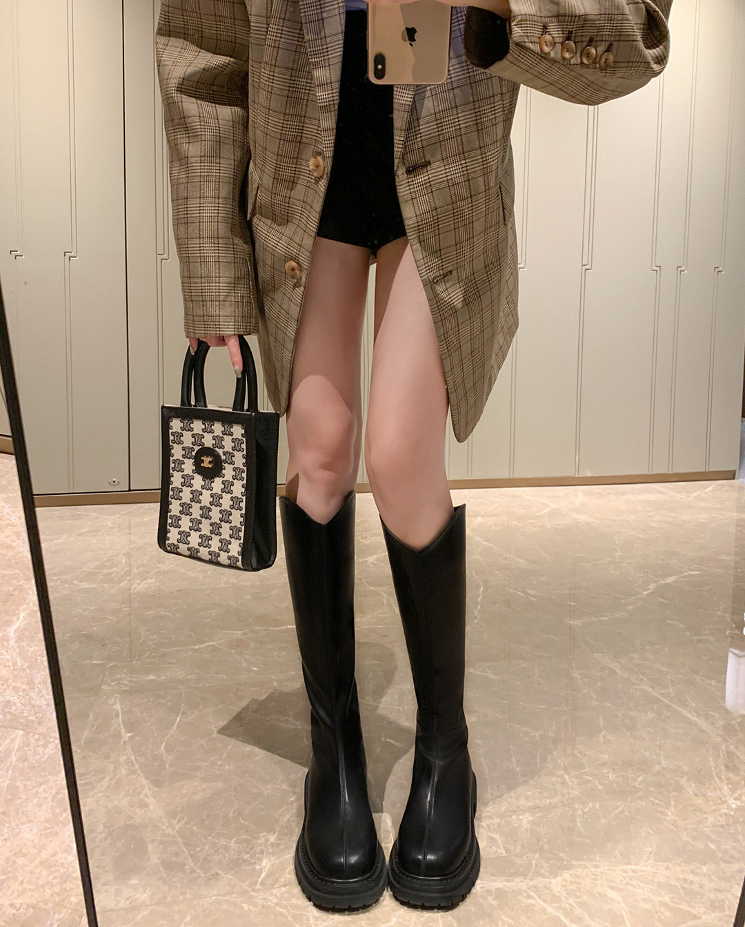 【sheii苏茵茵】2023新款女v高筒靴 苏茵茵骑士靴