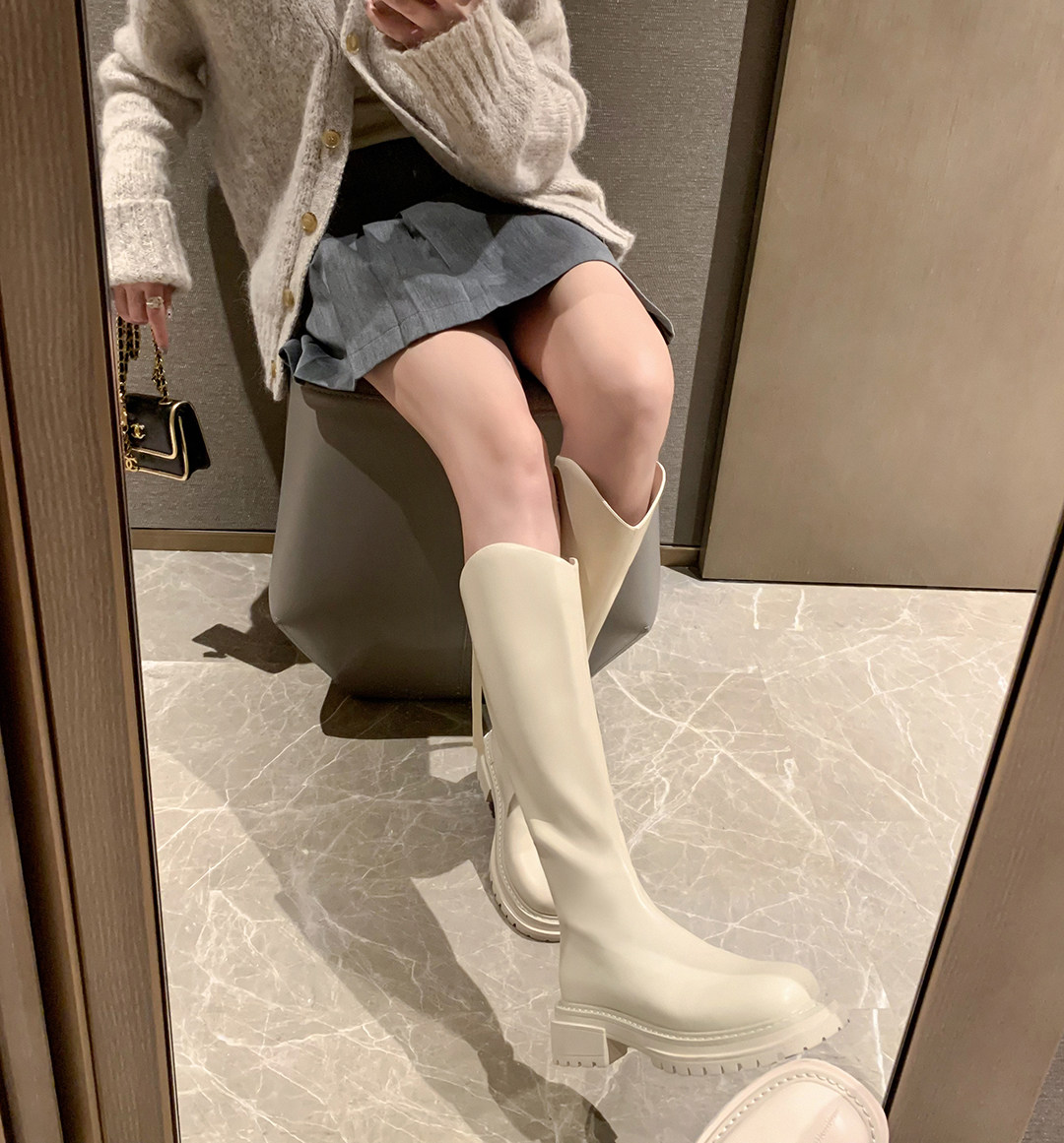 【sheii苏茵茵】2023新款女v高筒靴 苏茵茵骑士靴