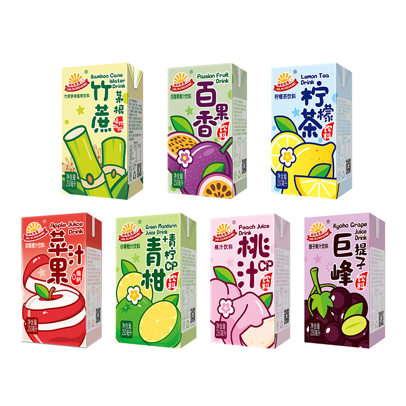 阳光先生饮料果汁竹蔗茅根水柠檬茶多口味250ml*10盒装整箱夏饮品