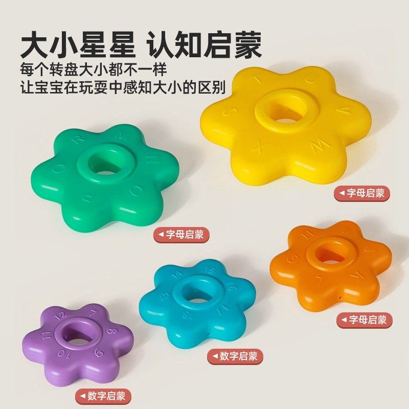 彩虹转转乐叠叠乐婴幼儿转转塔0一3岁宝宝旋转叠套圈玩具益智早教,淘宝优惠券,粉丝福利购,淘宝优惠卷