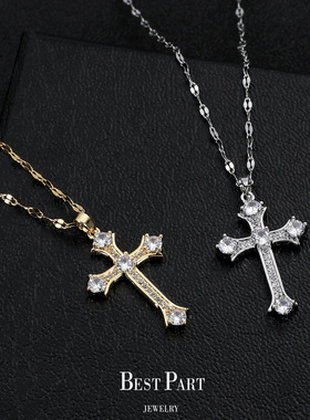 宅女同款十字架项链女轻奢小众设计感高级锁骨链2025新款颈链配饰