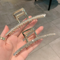 Metal Grip Clip Rear Brain Spoon Elegant Temperament Water Drill Hairpin South Korea Nets Red Hair Clip Hair Clip Hair Clip Accessories Shark Clip Hair Clip