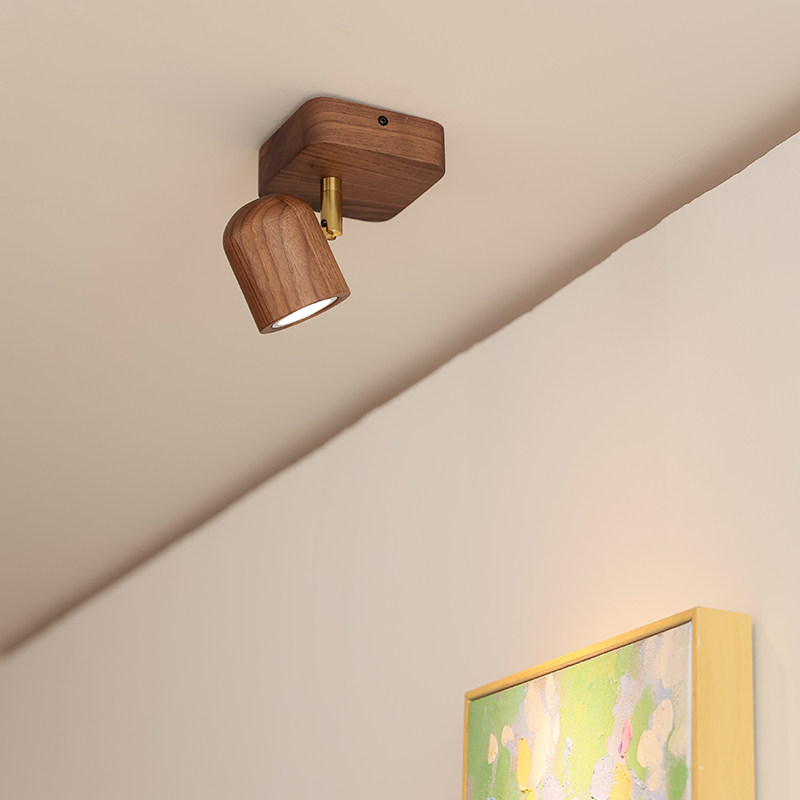 鸿准北美黑胡桃木明装射灯极简客厅卧室书房轻奢背景墙艺术画灯具,淘宝优惠券,粉丝福利购,淘宝优惠卷