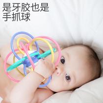 I baby toy 6 months less small monthly age baby Manhattan ball silicone gel can nibble four early childhood wishes period