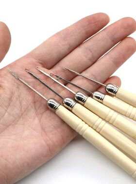 木柄带舌钩针小钩针毛衣针毛线舌头勾针 修补针织衫修复钩针包邮