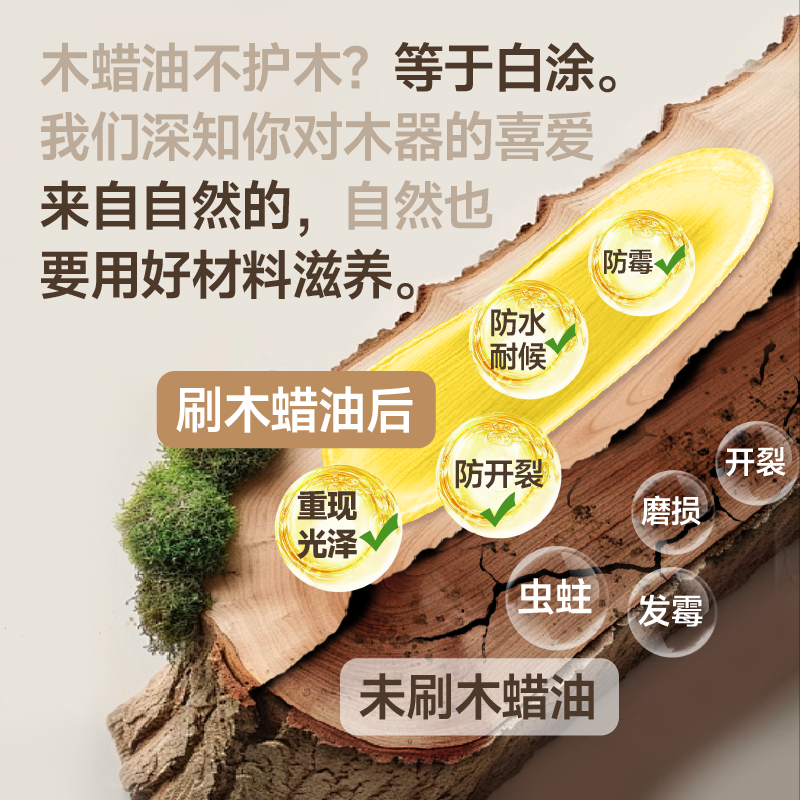 立邦水性木蜡油透明色清漆户外木器漆桐油木用耐水木漆实木油家具