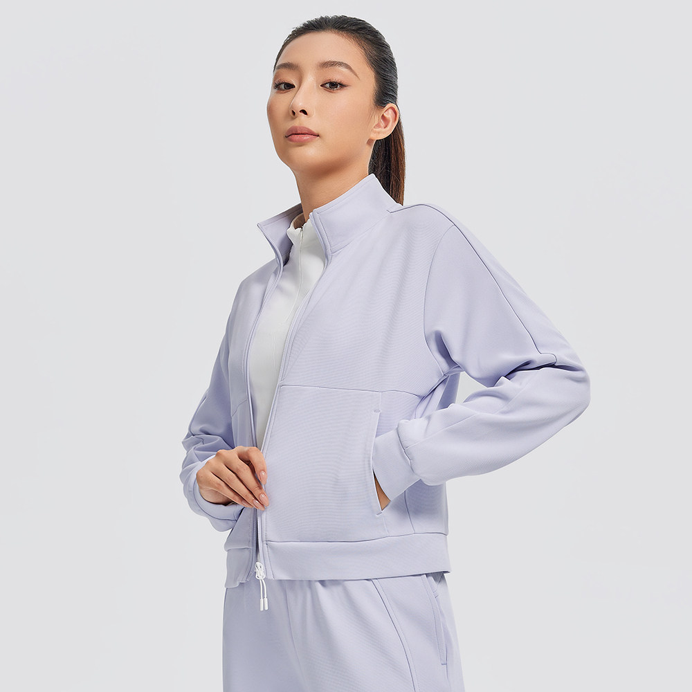 GYMANT肌肉蚂蚁冬季新款运动健身衣透气浅紫色女立领单层休闲外套,淘宝优惠券,粉丝福利购,淘宝优惠卷