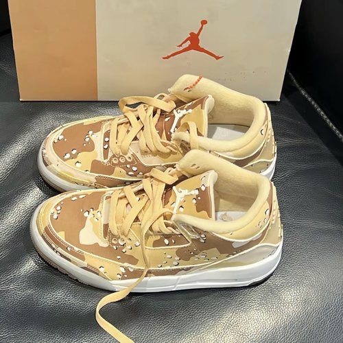 Air Jordan 3运动休闲鞋 潮流复古缓震休闲鞋HM4301-200黄 - 图0
